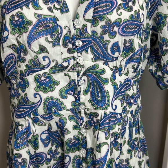 Boden Elsa Crinkle Midi Tea Dress Surf The Web Paisley Wave Pockets US 10 NEW - Picture 5 of 14